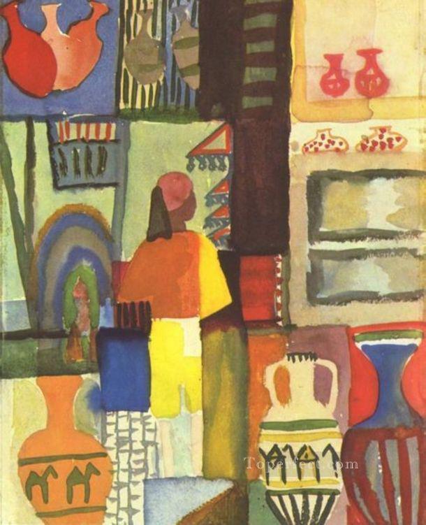 Dealer With Pitchers August Macke Oil Paintings